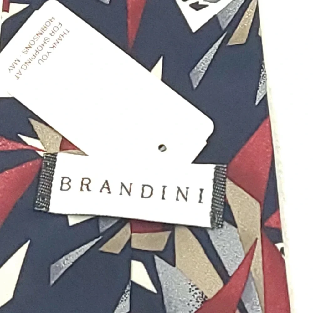 Brandini Le Collezioni Mens Tie Silk Made in Italy Vintage Wide Abstract New
